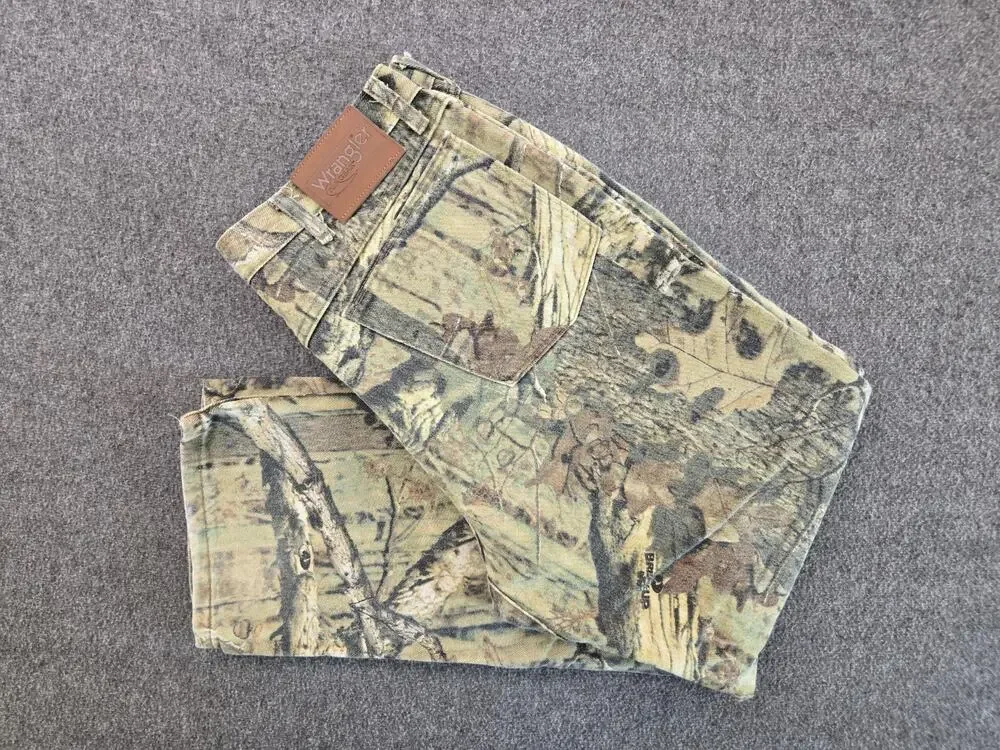 Wrangler Pro Gear Vtg Y2K Mossy Oak Breakup Camo Jeans Mens Sz 36x32 Gorpcore